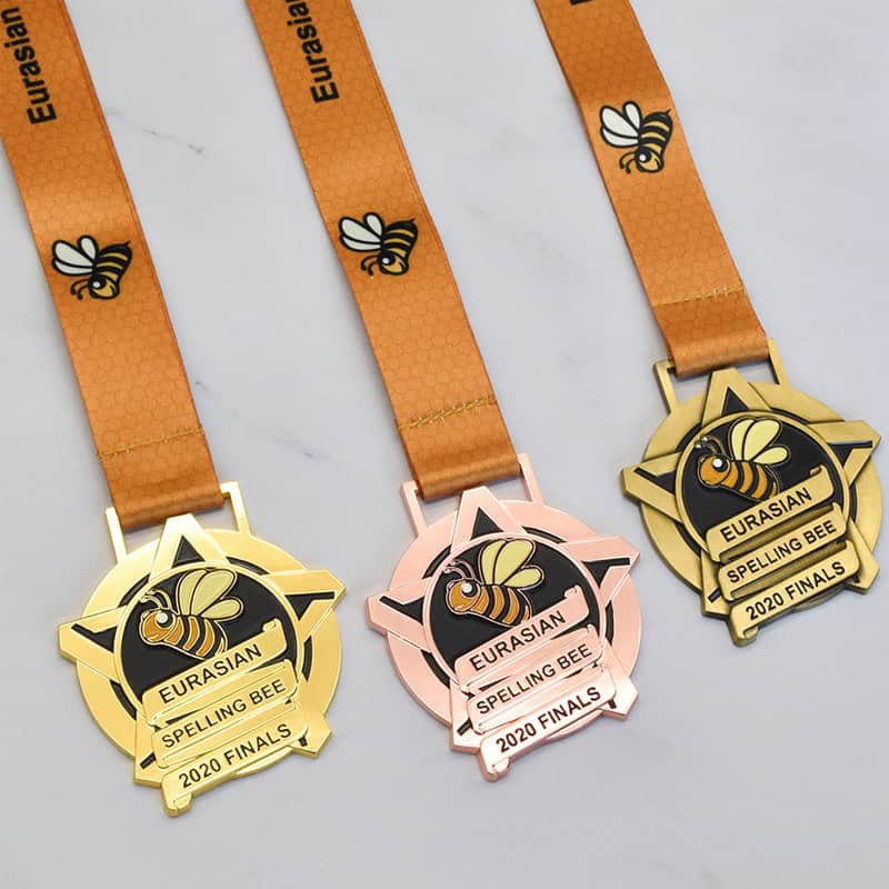 Custom metal gold silver bronze sports football swimming school marathon team medals China custom medals