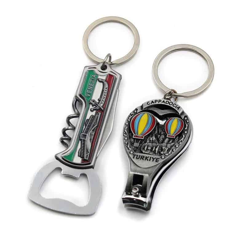 Custom Souvenir Metal 3D Key Chains Nail Cutter Clipper Keychain Key Ring