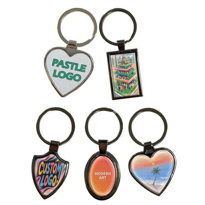 Custom Logo Metal Key Chains Sublimation Blank Photo Print Keychains