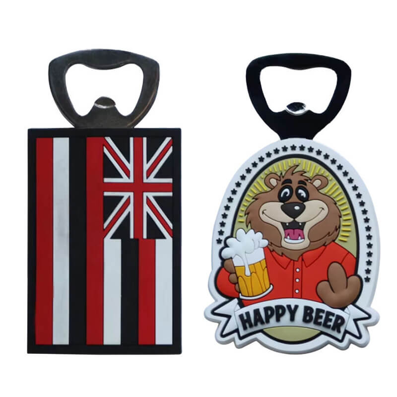 Customized Souvenir Gift PVC Metal Magnetic Bottle Opener